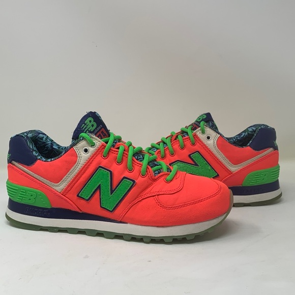 New Balance 575 Classic Bright Orange and Green Sneakers Size 6 Women’s - Picture 1 of 4